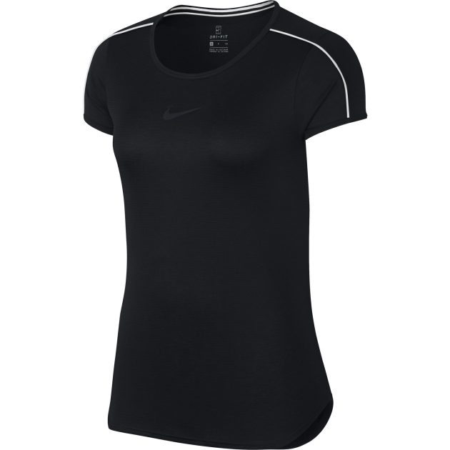 Nike Womens Court Tennis T-Shirt - Black | Wigmore Sports