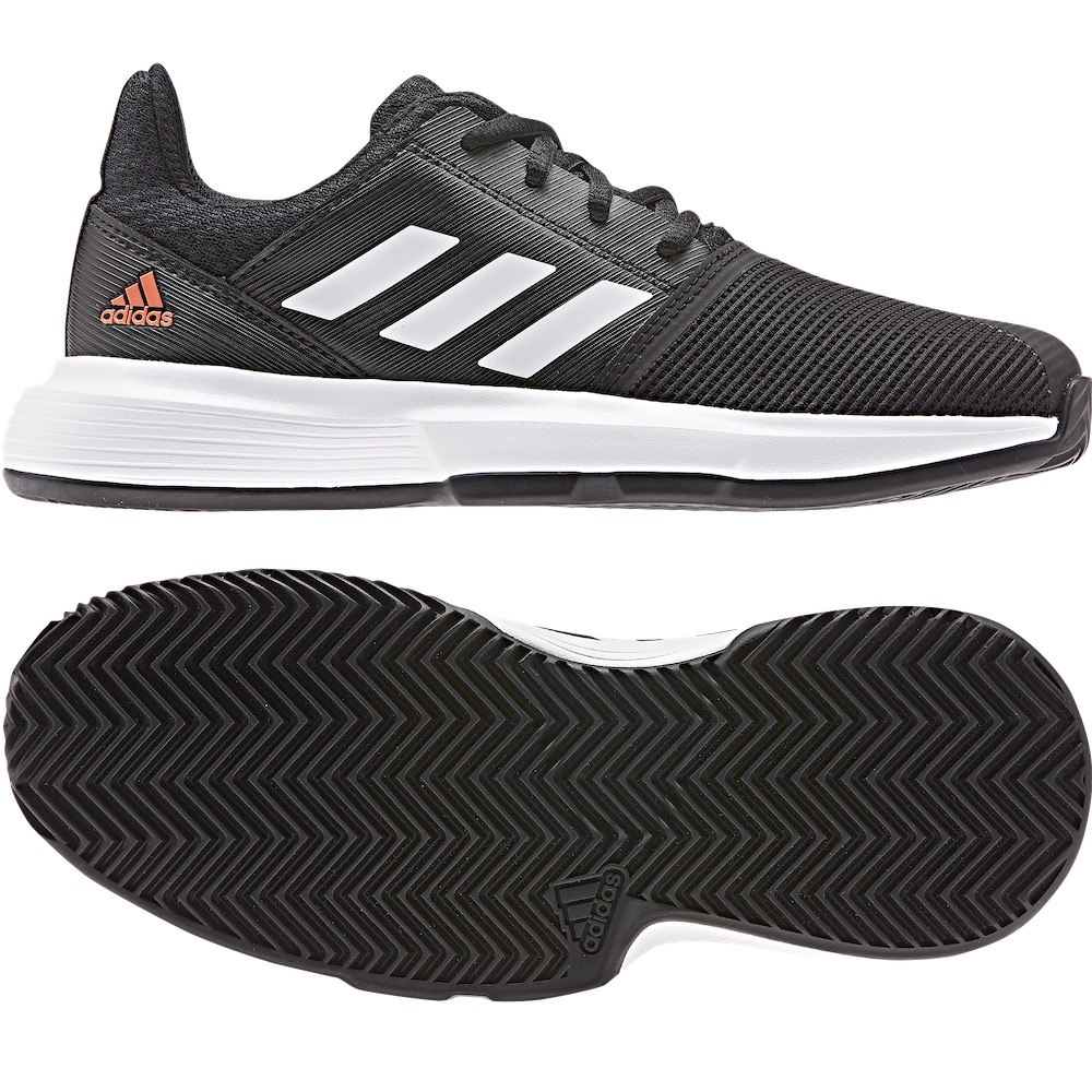 Adidas COURTJAM XJ Junior Tennis Shoes - Black | Wigmore Sports
