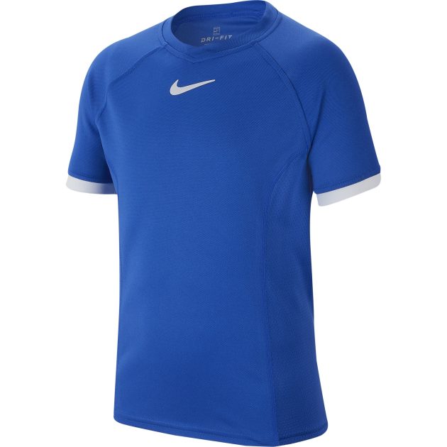 Nike Court Dri-Fit Boys Tennis Shirts - Blue | Wigmore Sports