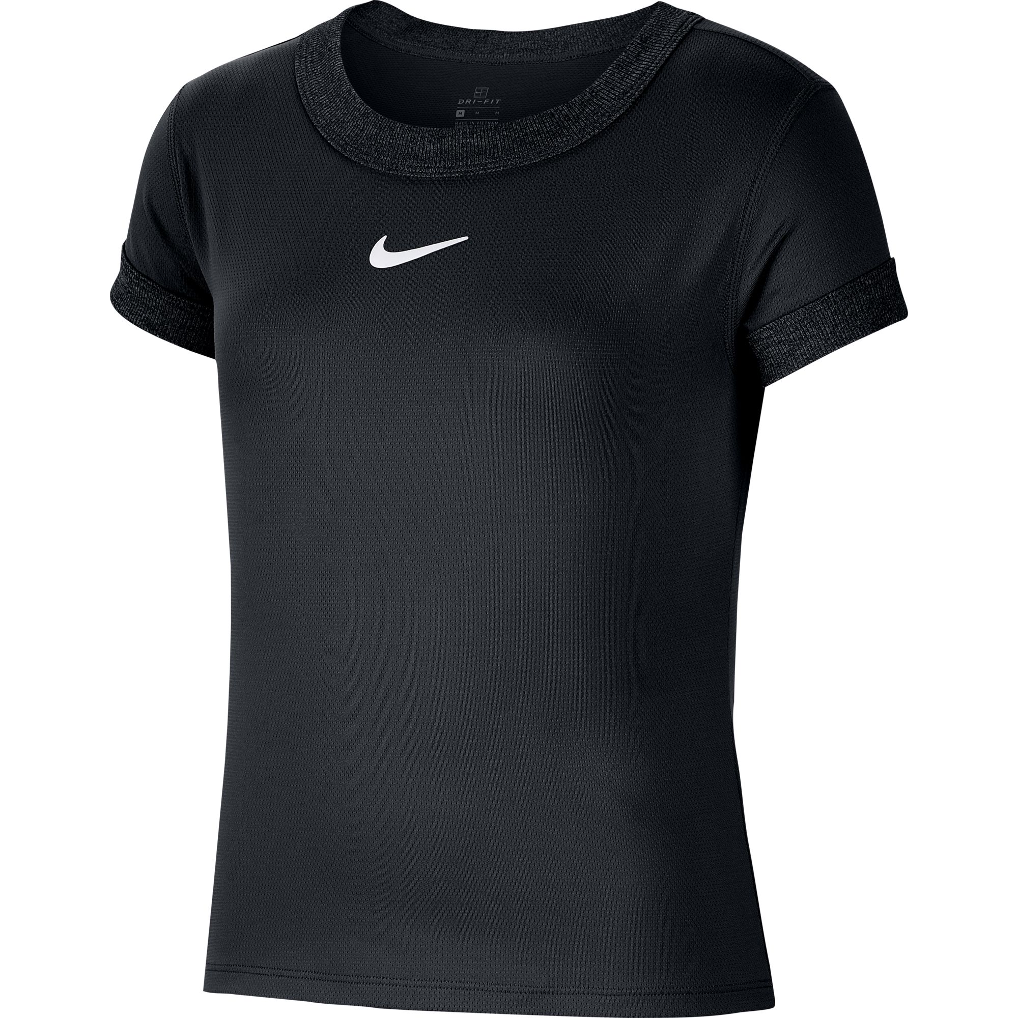 Nike Court Dri-Fit Girls Tennis Tops - Black | Wigmore Sports